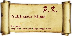 Pribinyecz Kinga névjegykártya