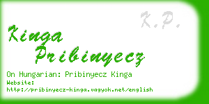 kinga pribinyecz business card